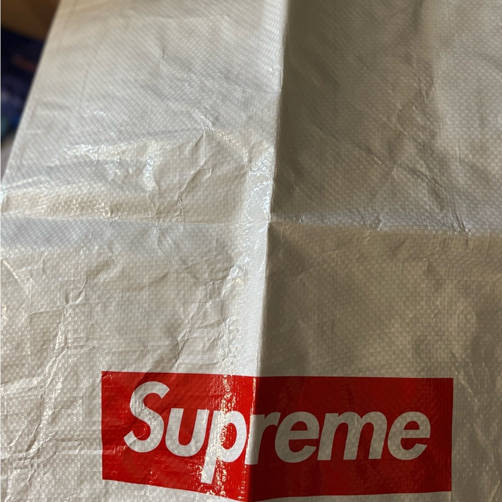 Supreme Red Logo on White Bag